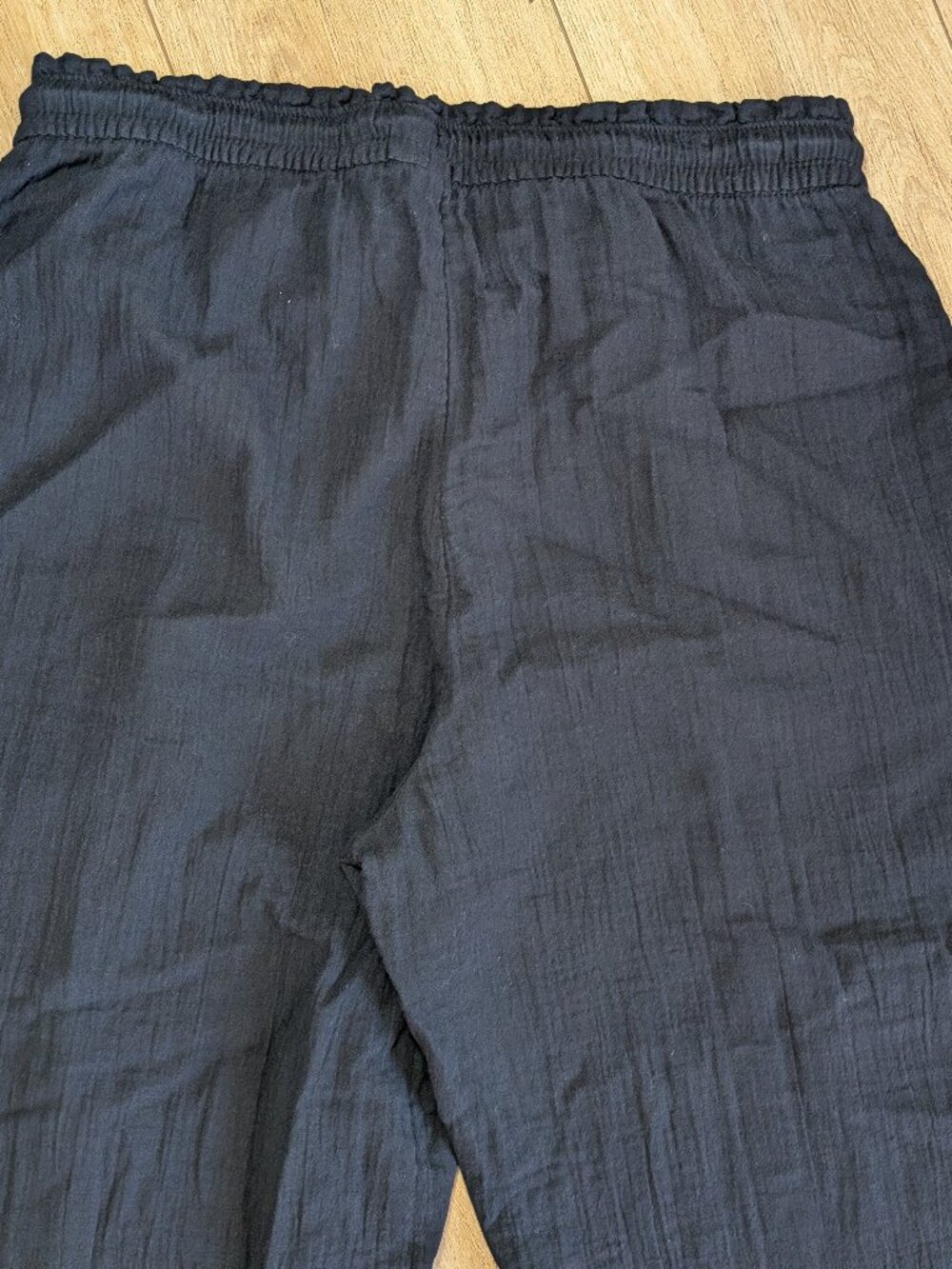 NWT Old Navy High-Waisted Crinkle Gauze Barrel Ankle Pants Black #880219 size LP - Picture 9 of 11